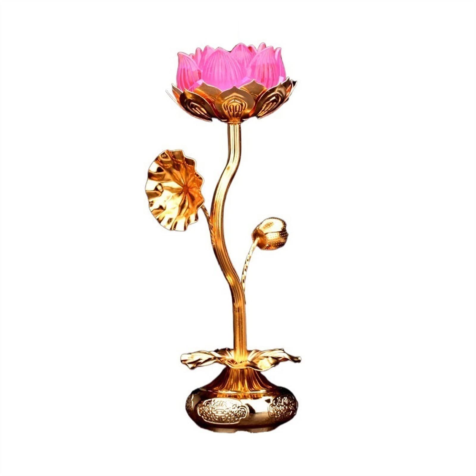 Candle Holder Zen Candlestick Retro Lotus Candlestick Interior Decoration Table Decoration Accessories (Excluding Candles) Candle Holder plate(Color:B,Size:M)