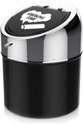 LegendTech Stainless Steel Ashtray with Lid Non-Slip Portable Windproof Metal Table Ashtray for Garden Balcony Outdoor and Indoor (Silver Black)