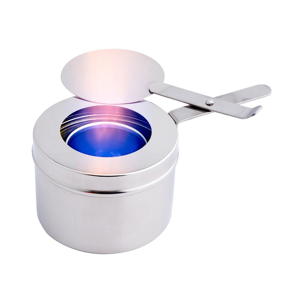 Restaurantware Stainless Steel Chafer Wick Fuel and Sterno Canned Heat Holder with Safety Cover: Perfect for Buffets and Catering Events - Fits Canisters up to 8-OZ - 1-CT -