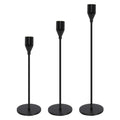 Black Candle Holders Set of 3 for Taper Candles Decorative Candlestick Holders for Wedding, Dinning, Party Fits 3/4 inch Thick Candle&Led Candles (Black Brass Metal Candelabra)