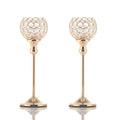2 Pack Crystal Tea Light Candle Holders Candlesticks for Coffee Table Decorative Home Accessories Weddings and Parties (Silver, 20CM) Double the comfort