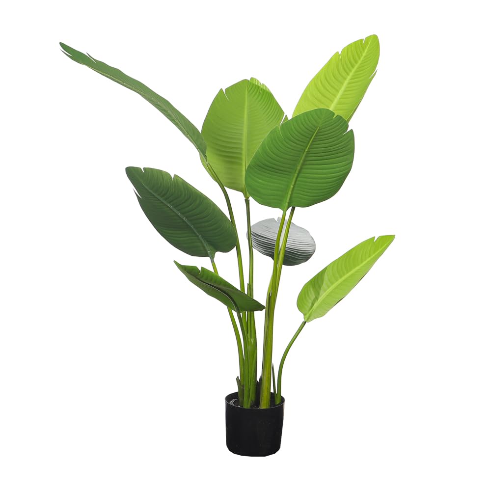 Yatai Artificial Banana Faux Plants, 115cm Ultra-Realistic Tropical Foliage Green Leaves Fake Plants with Flexible Stems, Fade-Proof, Pet-Friendly & Maintenance-Free Faux Trees Indoor Outdoor Decor