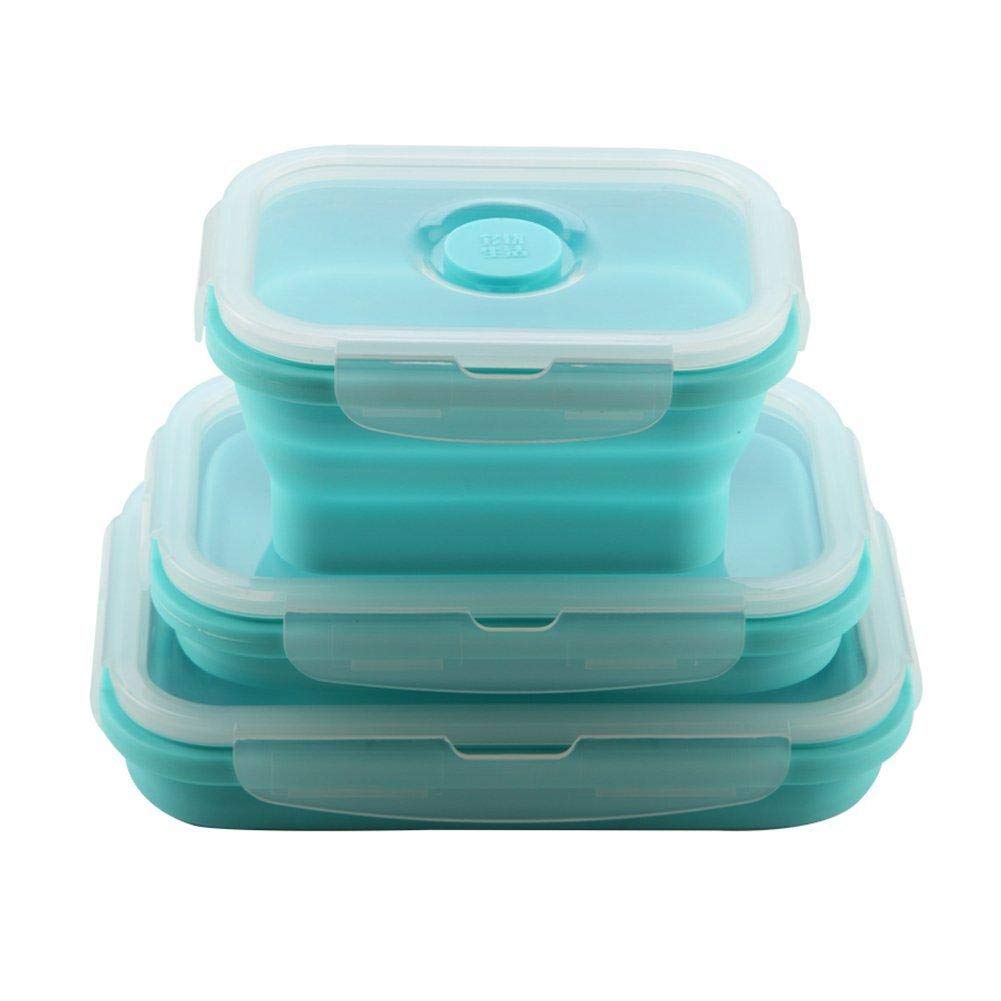 COOLBABY Silicone Food Storage Container Lunch Box Containers Meal Prep Collapsible Saving3PCS