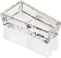 Crystal Glass Heavy-Weight Decorative ashtray for cigars, Golden Premium Finish (White)