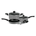 Royalford 7-Piece Non-Stick Press Aluminum Cookware Set- Body With 3-Layer Coating, Includes Casserole Silver RF11953\