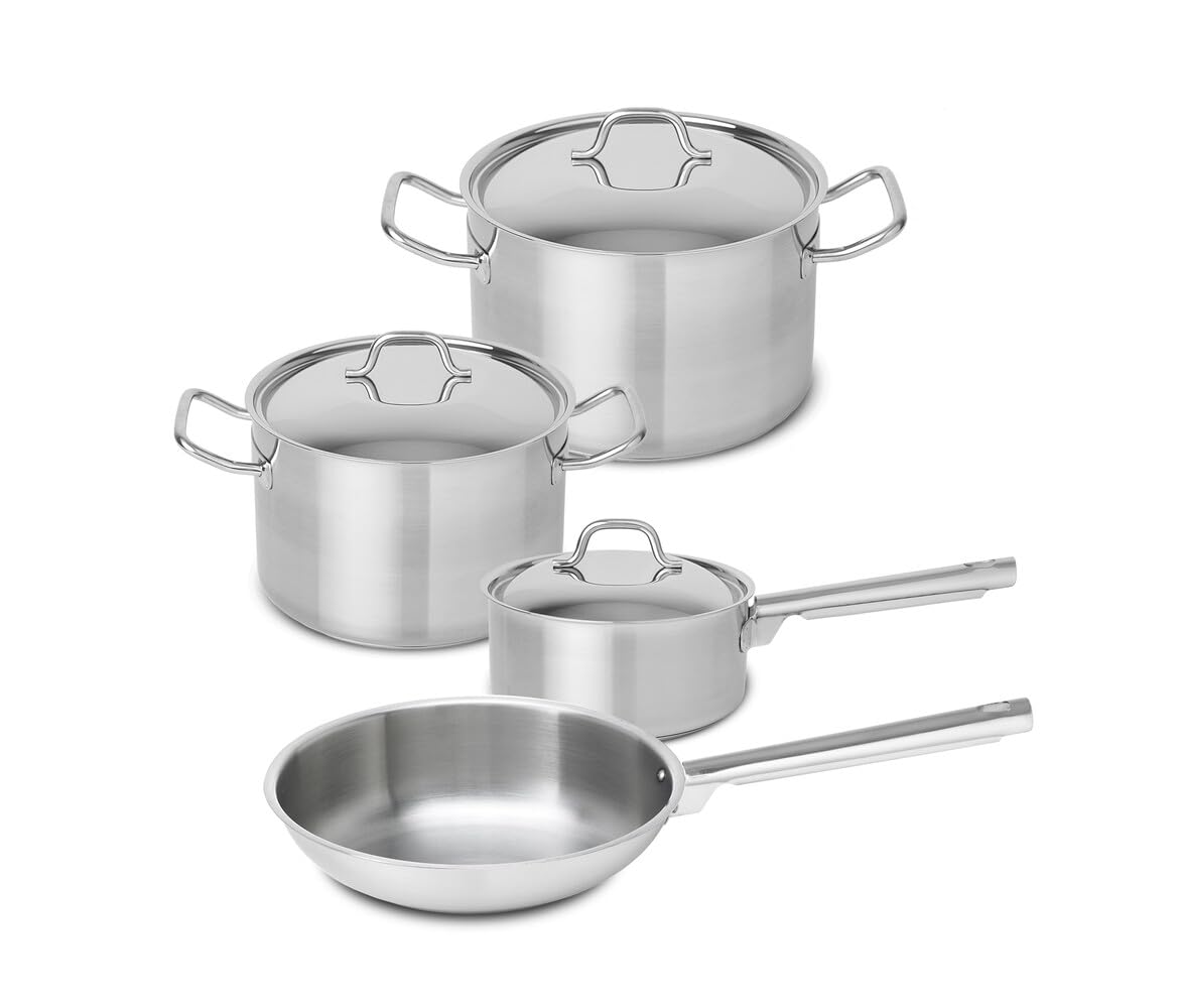 TEKA 4-Piece Stainless Steel Induction Cookware Set, Compatible with All Hob Types Including Induction - Made in Europe