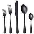 Funito Black Silverware Set,20 Piece Stainless Steel Flatware Cutlery Set for 4, Mirror Finish, Dishwasher Safe