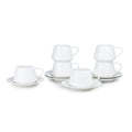 Shallow Elegant Porcelain Cup & Saucer Set – 6 Cups & 6 Saucers (12-Piece) | 180 ml White Tea & Coffee Set for Everyday & Formal Dining