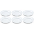 6Pcs White Ceramic Soup Plate 22cm Elegant Round Serving Plates for Home Hotel & Restaurant Microwave & Dishwasher Safe Tableware