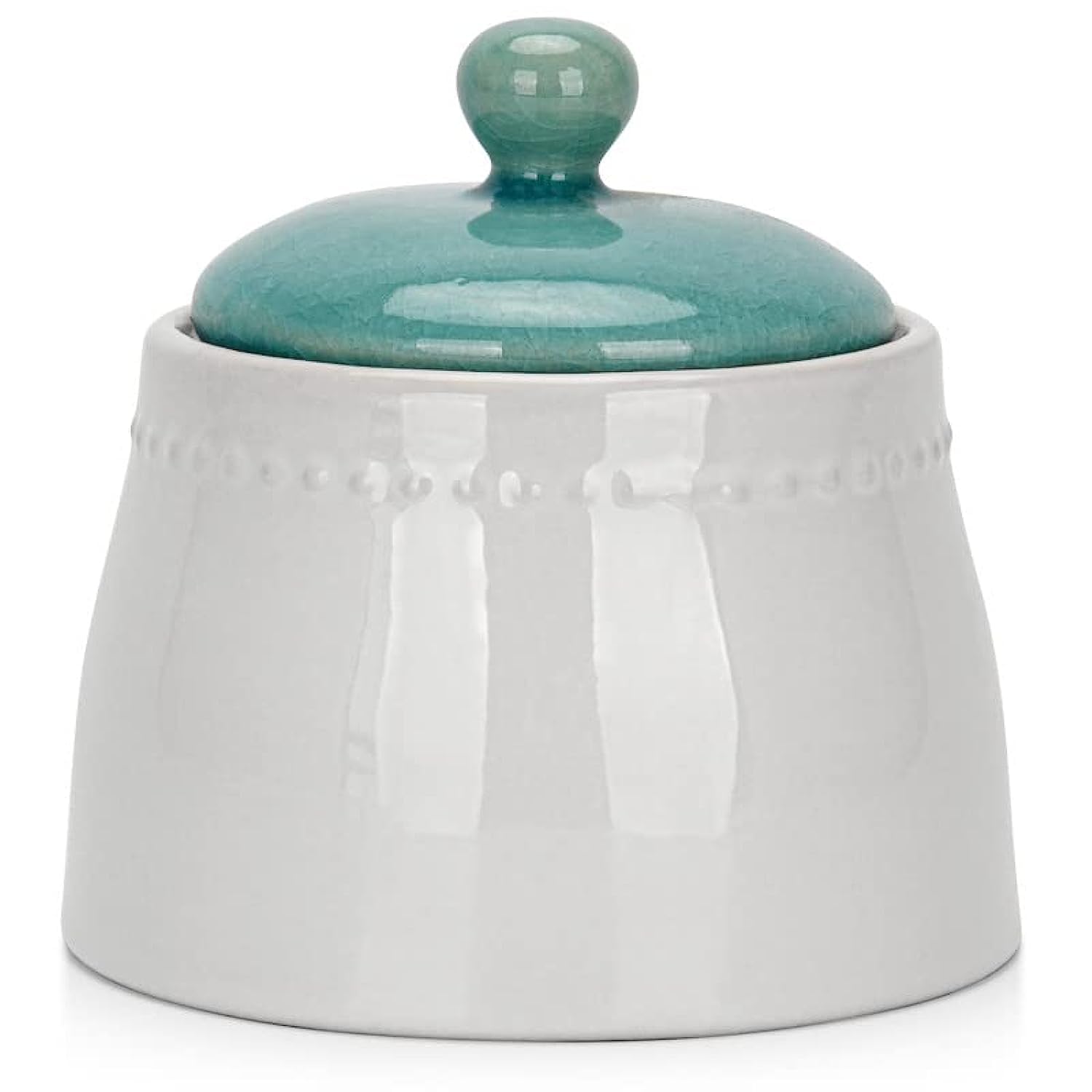 Fissman Ceramic Sugar Bowl Azure Series, Microwave&Dishwasher Safe, Sweetener Dispenser For Tea and Coffee, Durable, Storage Tank For Salt, Pepper And Spices, Seasoning Pot For Kitchen 450ml