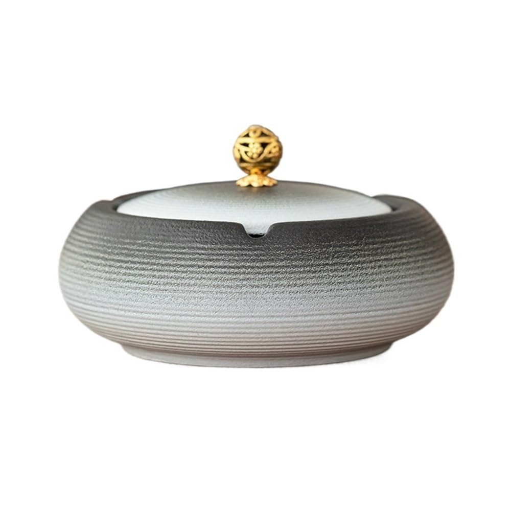 Practical ashtray Ashtray with Lid Ceramic Gradient for Home Living Room Bedroom Desktop Office