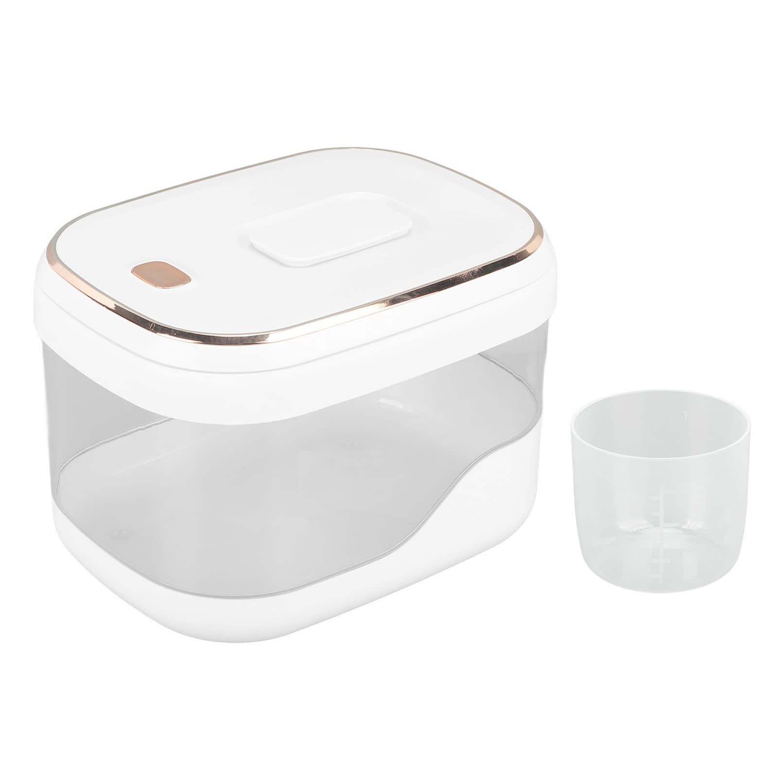 Rice Storage Container, Integrated Sealing Press on Rice Dispenser Food Storage Containers Bins With Measuring Cup Large Capacity Grain Storage Container (10KG)