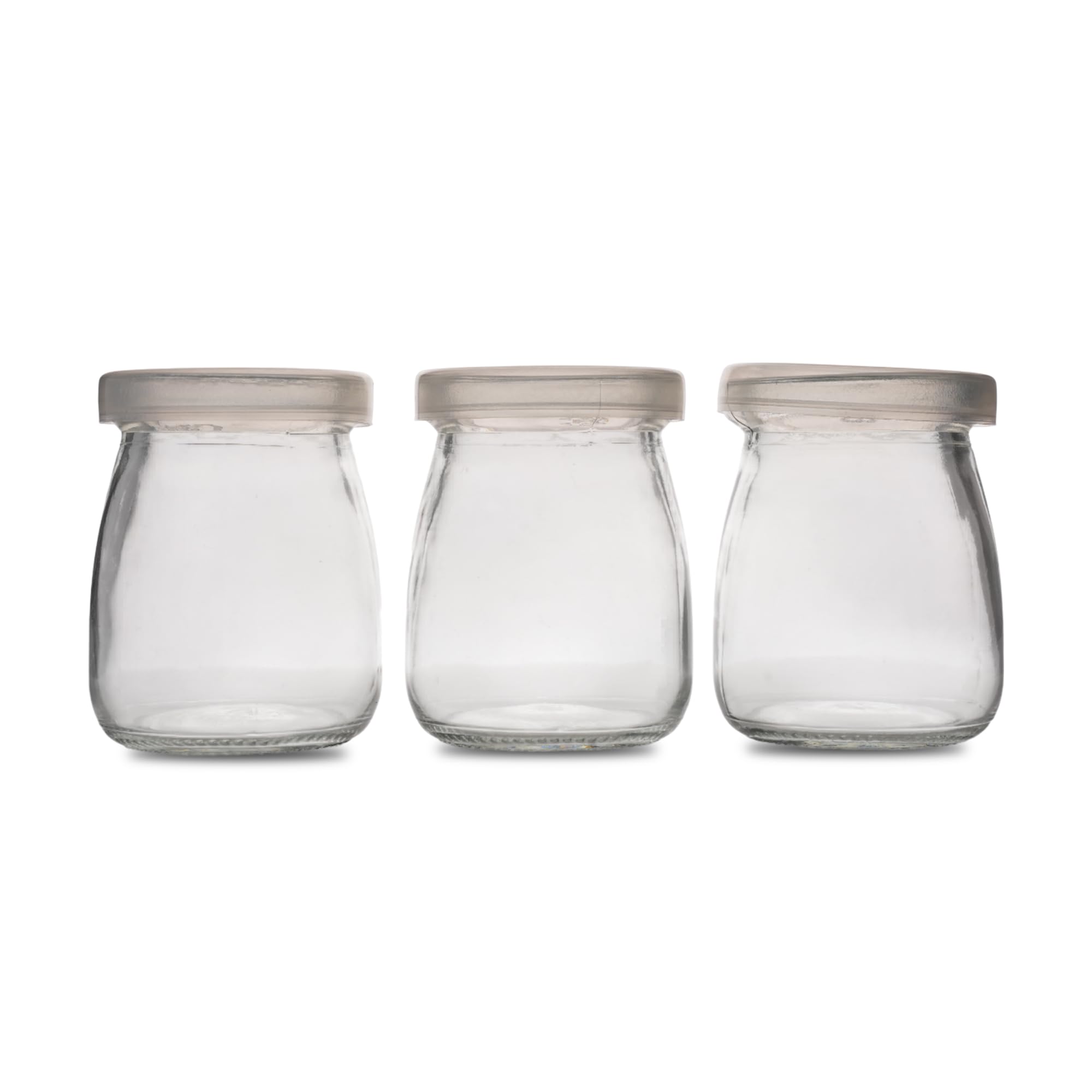 Transparent Glass Storage Jars with Airtight Lids – Set of 3, 100 ml Multipurpose Food Jars for Spices, Condiments, Snacks, Pantry & Fridge Use, Glass Storage Container for Kitchen & Home Uses