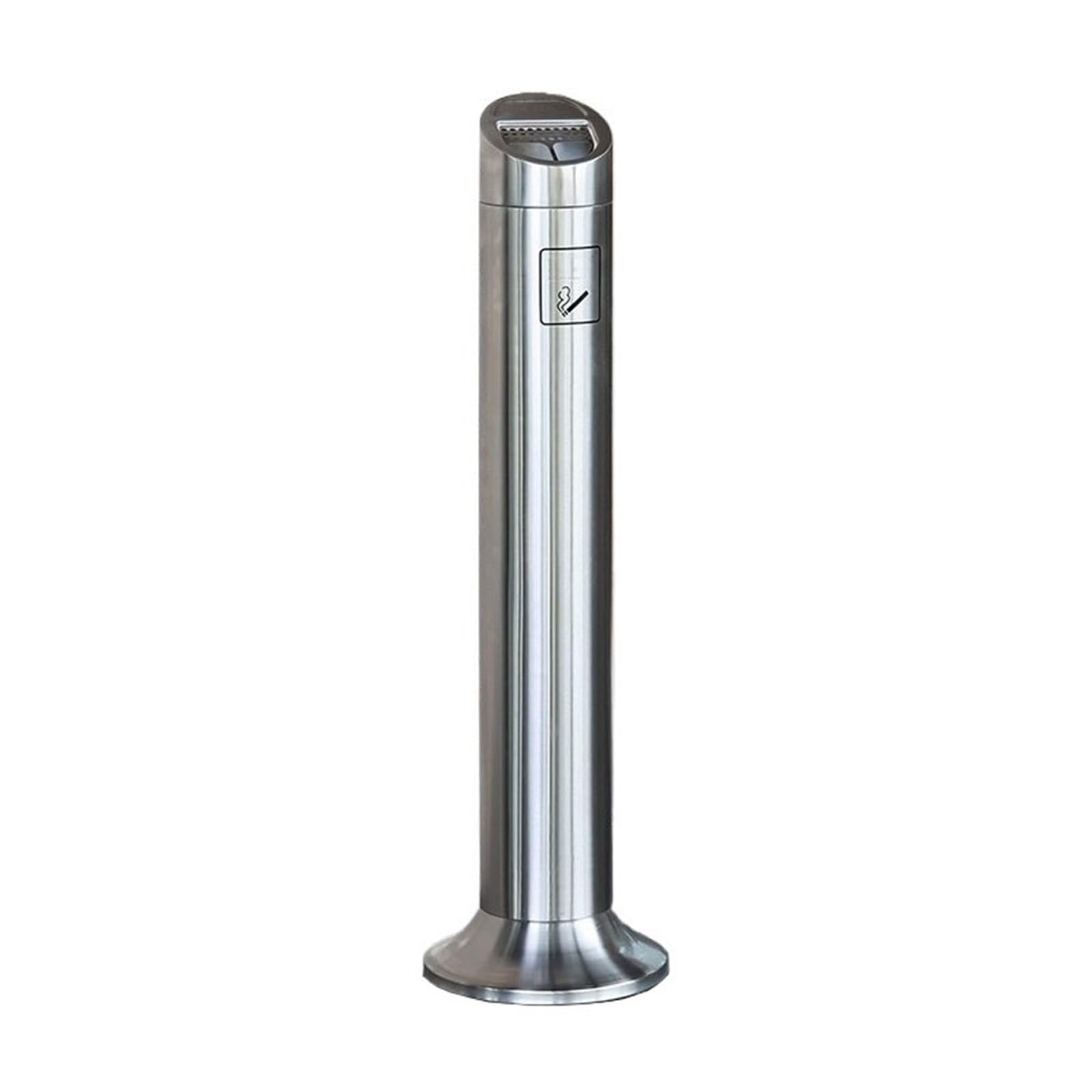 Standing Ashtray Outdoor Vertical Stainless Steel Ash Pillar, Hotel Lobby Smoking Area Cigarette Cylinder Patio