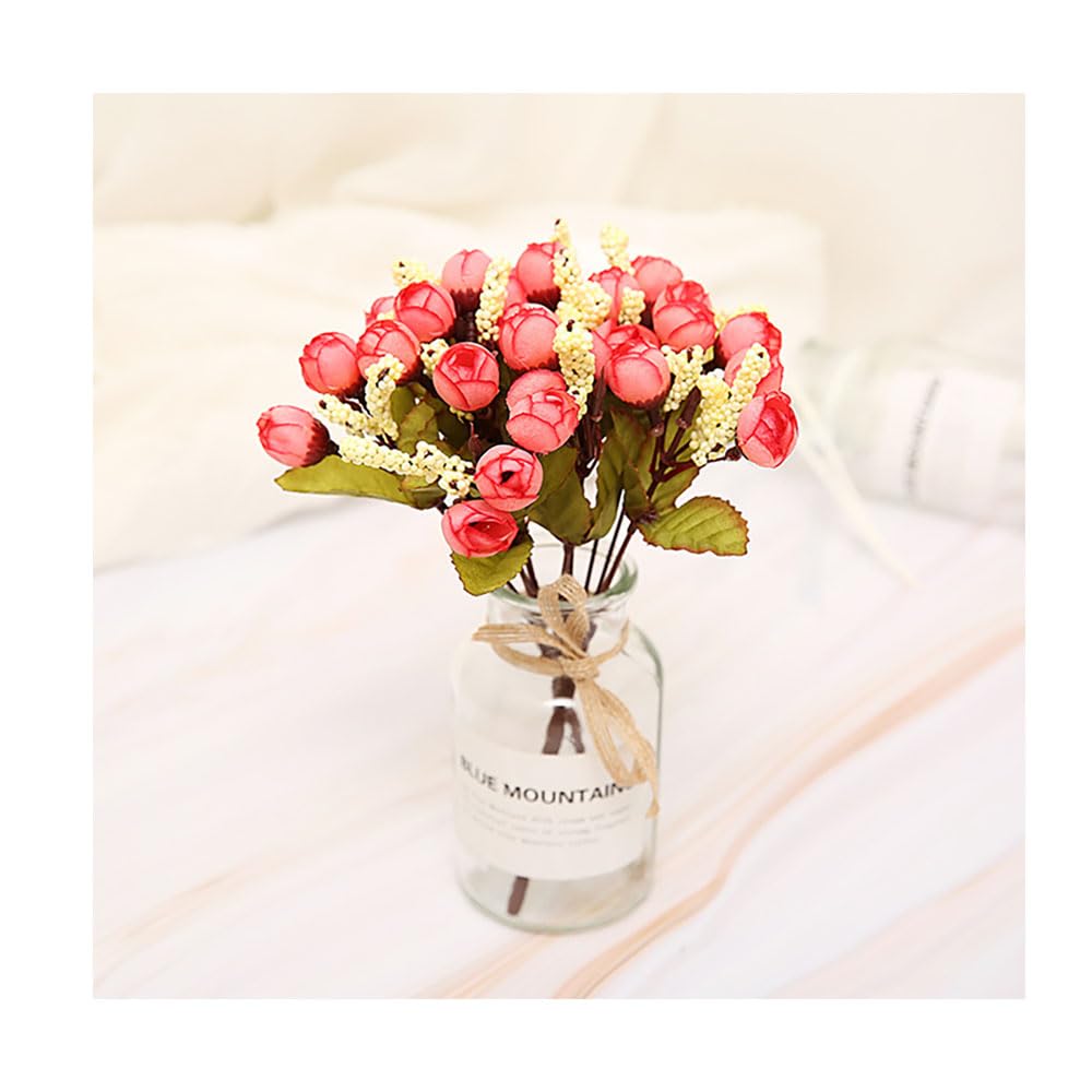 2-pcs Artificial Silk Mini Peony Flowers Dark Pink Color For Home Wedding Party Decoration