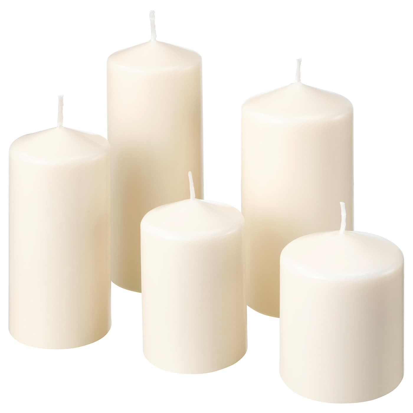IKEA 803.779.37 Fenomen Unscented Block Candle, Set Of 5, Natural