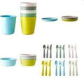 Ikea Kalas BPA Free Plastic Kids Tableware Set - Bowl, Plate, Cup and Cutlery - Pastel Colours