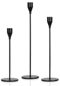 Hossejoy 3 PCS Matte Black Candle Holders, Metal Candle Holders for Taper Candles, Decorative Candlestick Holders for Table, Centerpiece for Wedding, Dinning, Party, Fits Thick&Led Candles