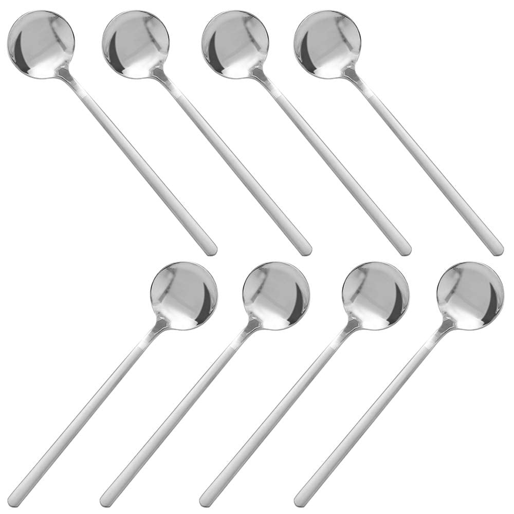 findTop Pack of 8, Stainless Steel Espresso Spoons, findTop Mini Teaspoons Set for Coffee British Tea Dessert Cake Ice Cream Cappuccino, 5.3 Inch