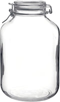 Glass Clip Jar with Airtight Seal, Clear Glass Storage Container with Metal Clamp Lid, 5 litres