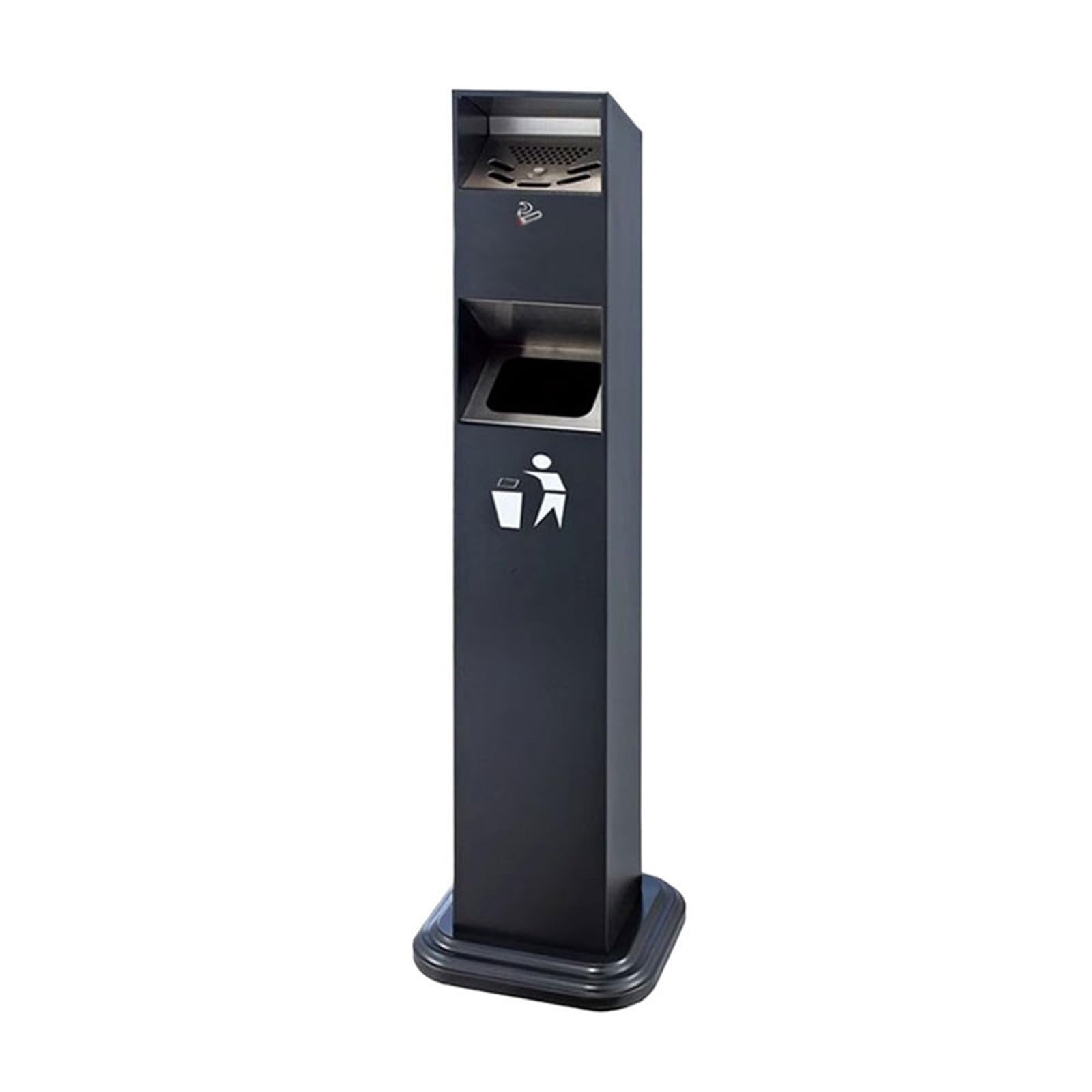 Standing Ashtray Iron Baked Ename Standing Trash Can with Ashtray for Hotel Lobby Street Square Patio