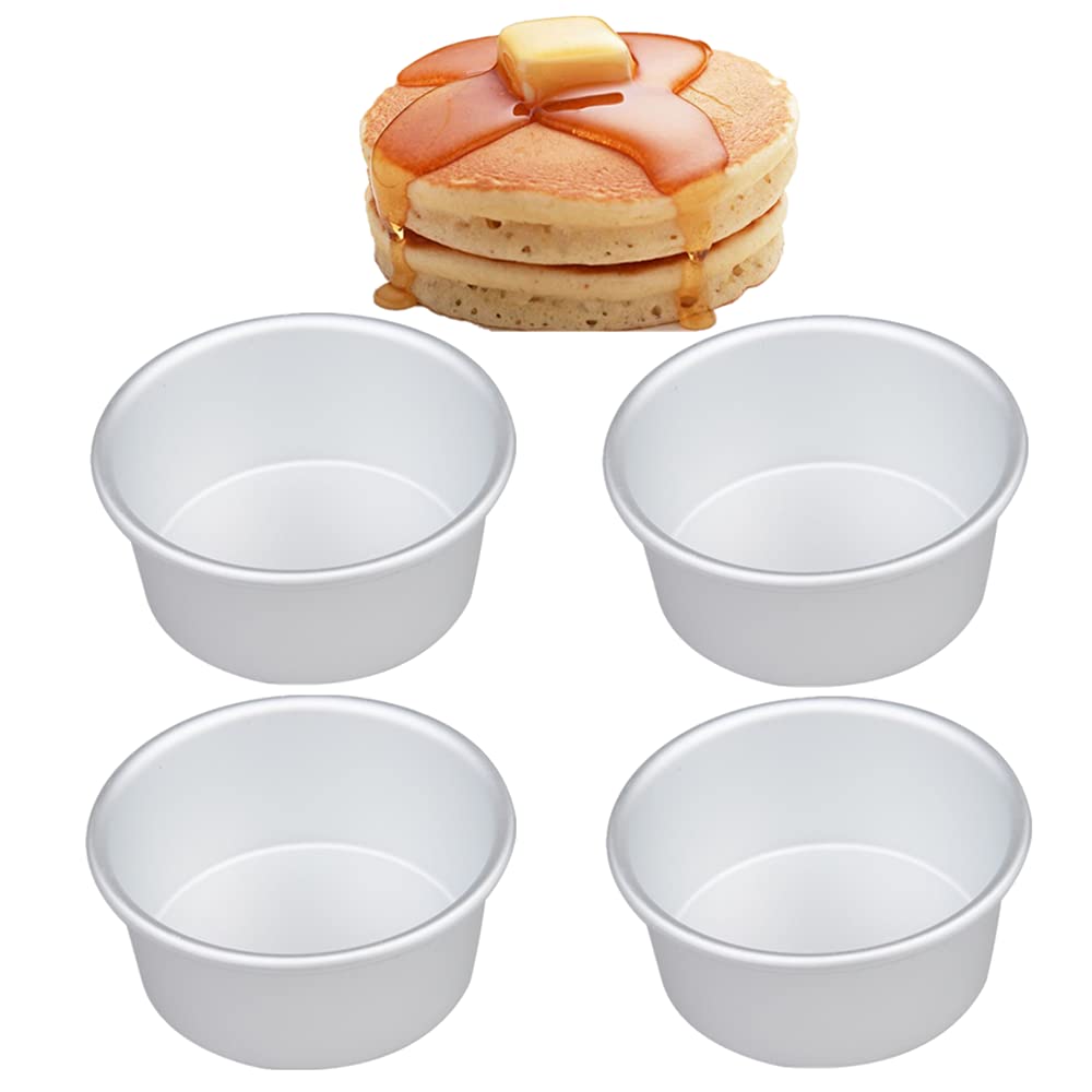 Corkwaw 5Pack 5 Inch Cake Pan, mini cake pan, round aluminum cake pan, used for family gatherings to bake mini cake pizza, quiche