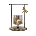 Candle Holders Iron Dragonfly Candle Holder Decoration Retro Style Home Dining Table Romantic Candlelight Dinner Aromatherapy Candle Holder Send Candles Candle Stand (Size : Small)