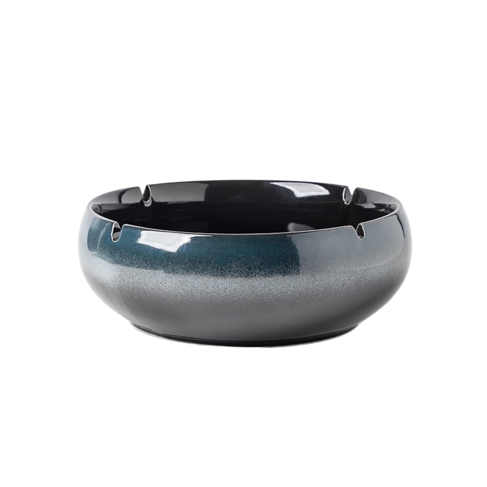 Practical ashtray Glossy Gradient Blue Large Ceramic Ashtray Windproof Suitable for Office Desktop Decoration and As a Decorative(?????)