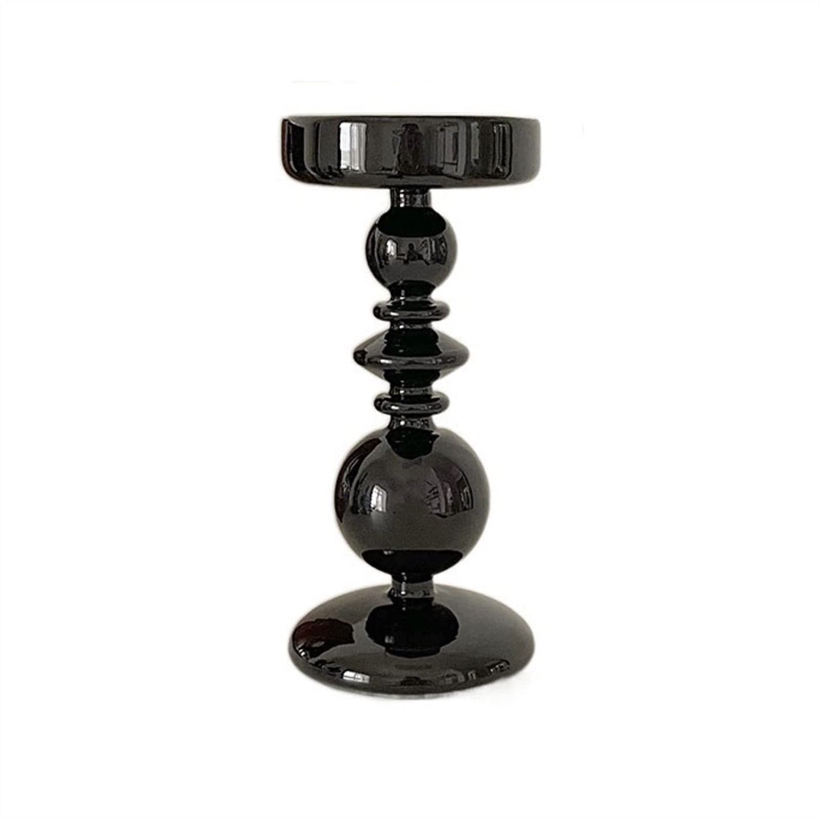candle holders European Glass Candle Holders Light Luxury High-end Fashion Ornaments Miserable Decoration Candlestick dining table centrepiece(D)