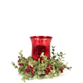 Ganz Kissing Crystals Mercury Glass Hurrican Candle Set - Small, Red