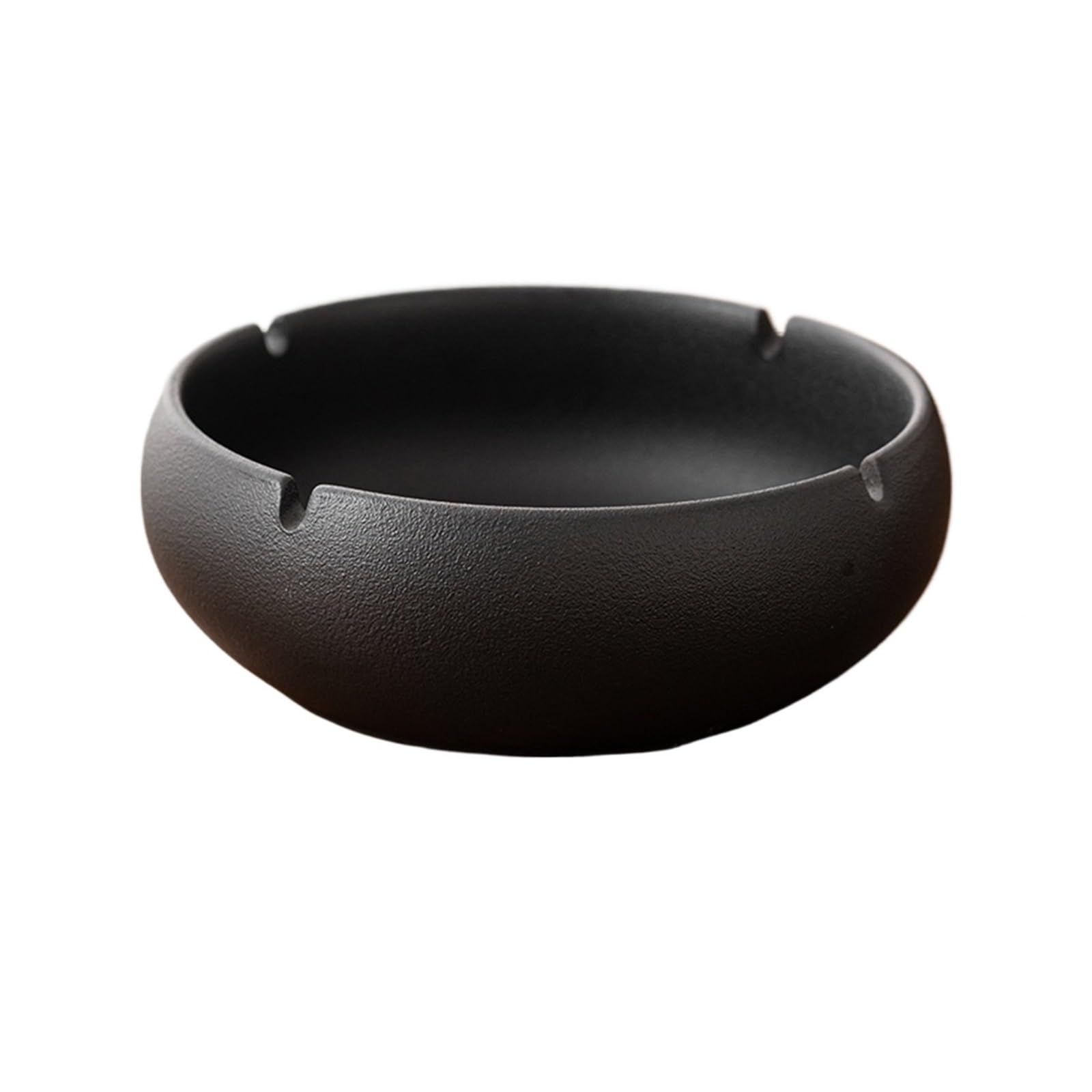 Practical ashtray Large Round Black Ceramic Ashtray for Home Use Windproof Suitable for Office Desktop Decoration(?????)