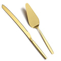 Berglander Gold Cake Pie Pastry Servers,Stainless Steel Serving Set,Cake Knife and Server Set Perfect For Wedding, Birthday, Parties and Events