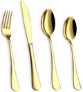 Silverware Cutlery Set, Stainless Steel Flatware Cutlery Set 24 Pieces – Premium Silverware Set Service for 6, Upgraded Flatware Tableware Set with Knife Spoon Fork, Mirror Polished