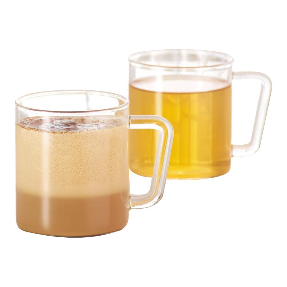 Borosil 4 Pc Set of Classic Delite Tea/Coffee 305 ml Mug Set | Borosilicate Glass Cup Set for Chai, Green Tea, Coffee, Milk | Microwave Safe, Scratch Resistance, Lightweight | Transparent