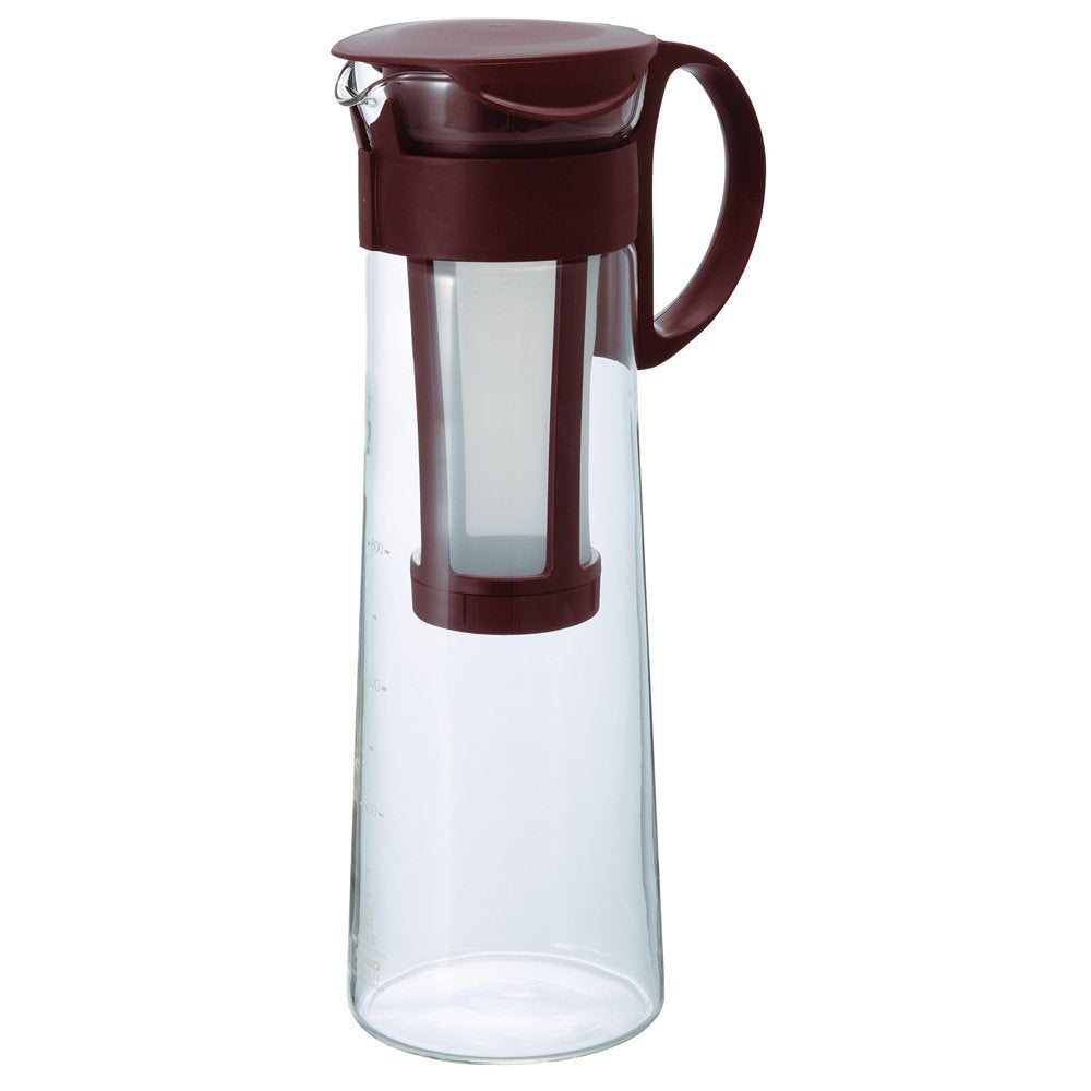 Hario Mizudashi Cold Brew Coffee Maker, Japanese Heatproof Glass, Permanent Filter, Easy Iced Coffee Brewer, Dishwasher Safe, 1L - Brown
