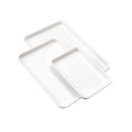 Baking Sheets Nonstick Set of 3, 15/13/9.5 Inch Carbon Steel Cookie Sheet Pan Toaster Oven Baking Pans Baking Tray Rimmed Baking Pan - White