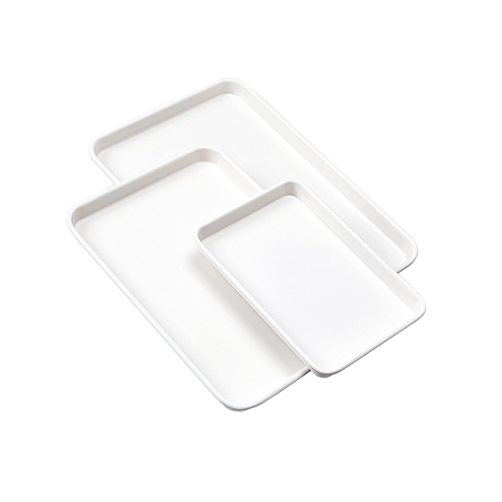 Baking Sheets Nonstick Set of 3, 15/13/9.5 Inch Carbon Steel Cookie Sheet Pan Toaster Oven Baking Pans Baking Tray Rimmed Baking Pan - White