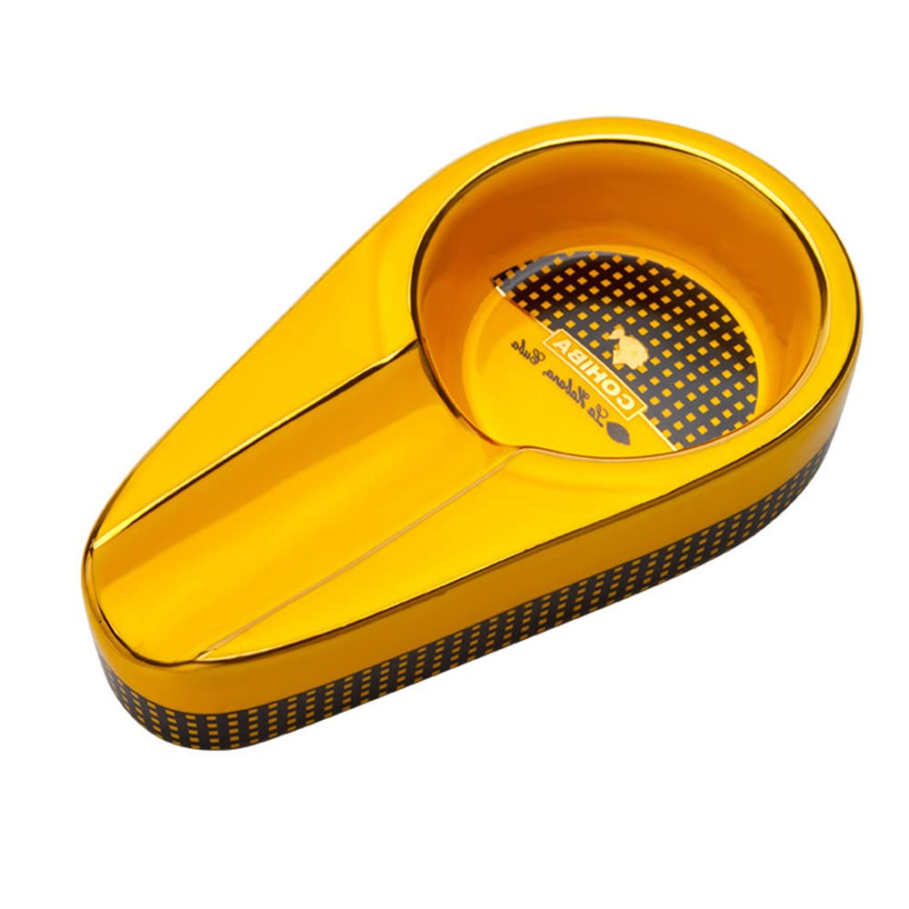 COHIBA Mini Ceramic Cigar Ashtray Yellow