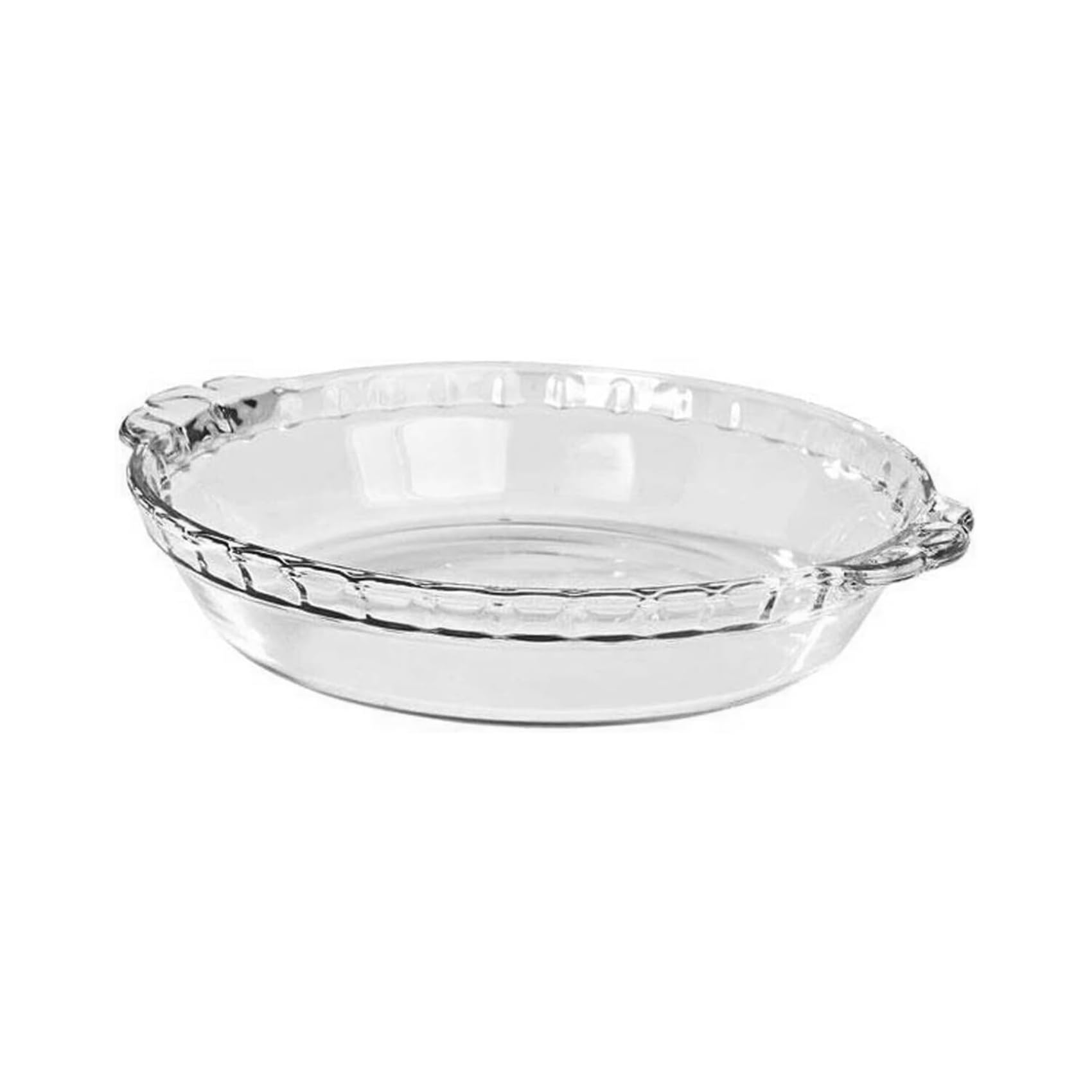MARINEX Large Fluted Glass Pie Dish 1.6L – Durable Heat-Resistant Borosilicate Bakeware | Transparent Oven-Safe Round Fluted Pie Pan for Baking Large Pies, Quiches, Tarts & Desserts