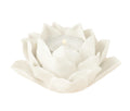 Pretty Home Ceramic Lotus Petals Style Flower Candle Holder Tea Lights Holder & Table top Decoration (White)