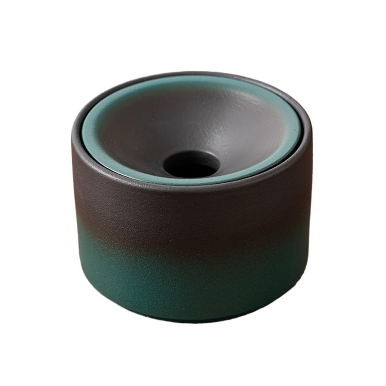 Practical ashtray Green Gradient Ashtray with Lid Simple Design Solid Color Windproof Suitable for Chinese Office Use Small Size
