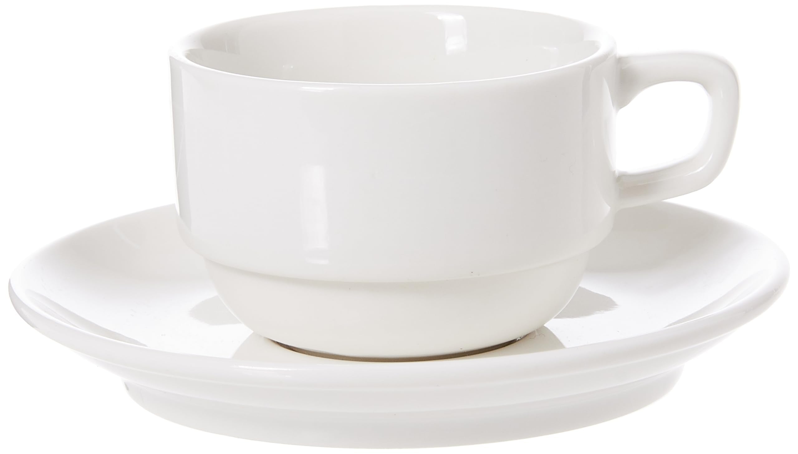 HB Porceletta 08-156 Porcelain Coffee, Tea Cup And Saucer, 80 Ml Capacity, Ivory