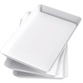 Lifewit Reusable Plastic Serving Tray, Serving Platters for Party, White Tray Dishes for Snacks, Food, Cookies, Set of 3, 36 * 24cm, BPA Free