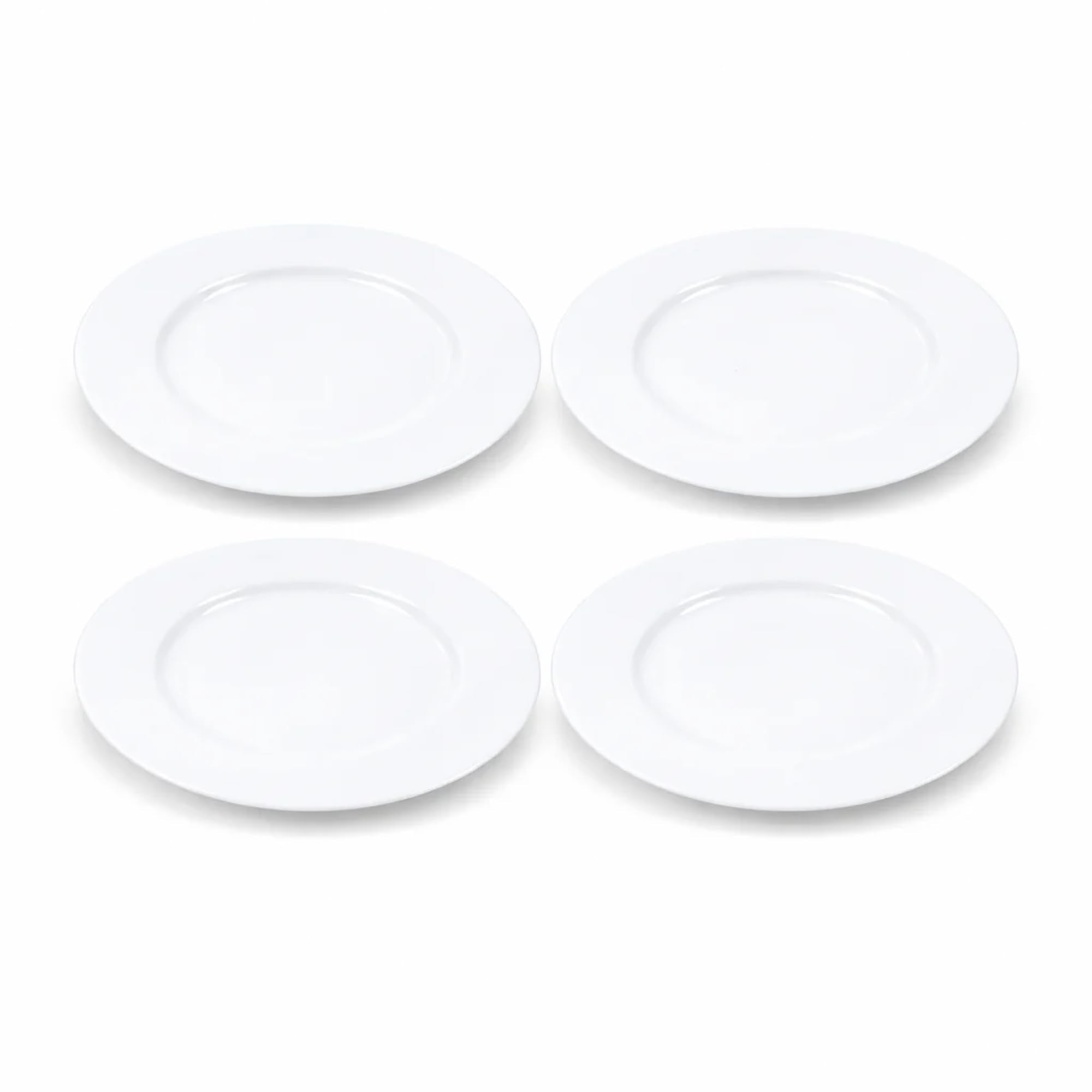 4Pcs White Ceramic Dessert Plate 19cm Elegant Round Plates for Cakes, Snacks & Desserts Microwave & Dishwasher Safe Tableware