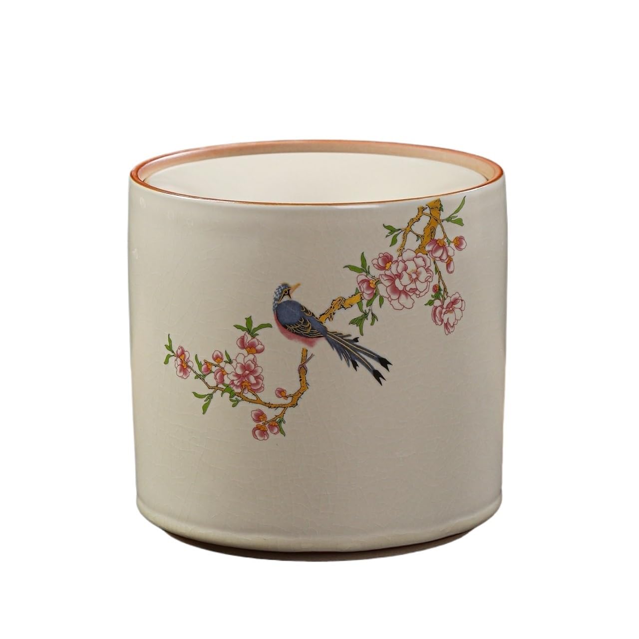 Practical ashtray Round Ceramic Ashtray with Pattern Dustproof Tea Dregs Suitable for Home and Office Use(????)
