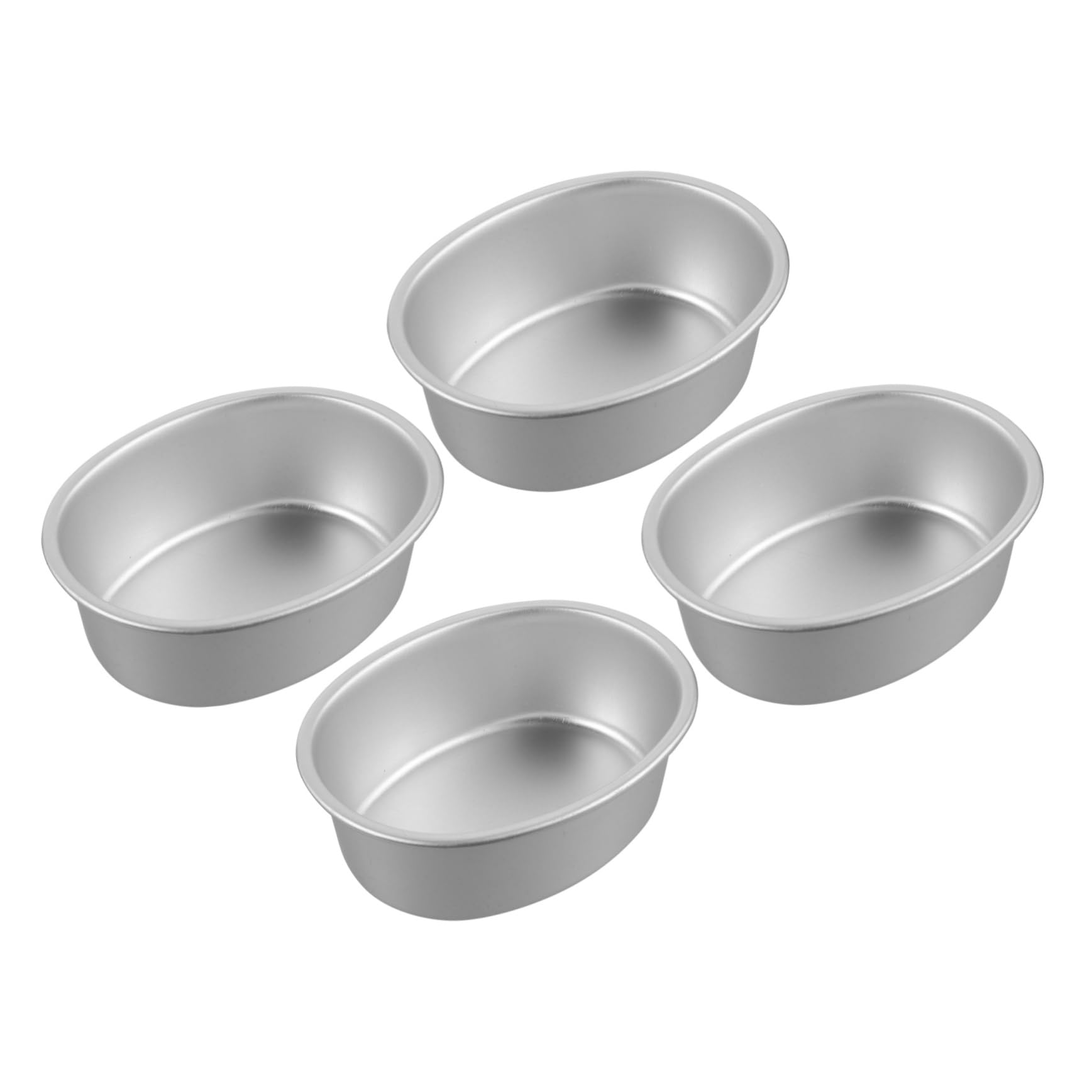 SUPVOX 4pcs Non-stick Oval Cake Aluminum Alloy Baking Molds for Cakes Muffins and Desserts Easy Demoulding and Cleaning Oven Safe Baking Tool
