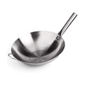 Chinese Iron Wok,Cast Iron Pan,Non-Stick Pan,Carbon Steel Flat Bottom Wok for Induction Cooker,Gas Stove (Size : 36cm/14.1in)