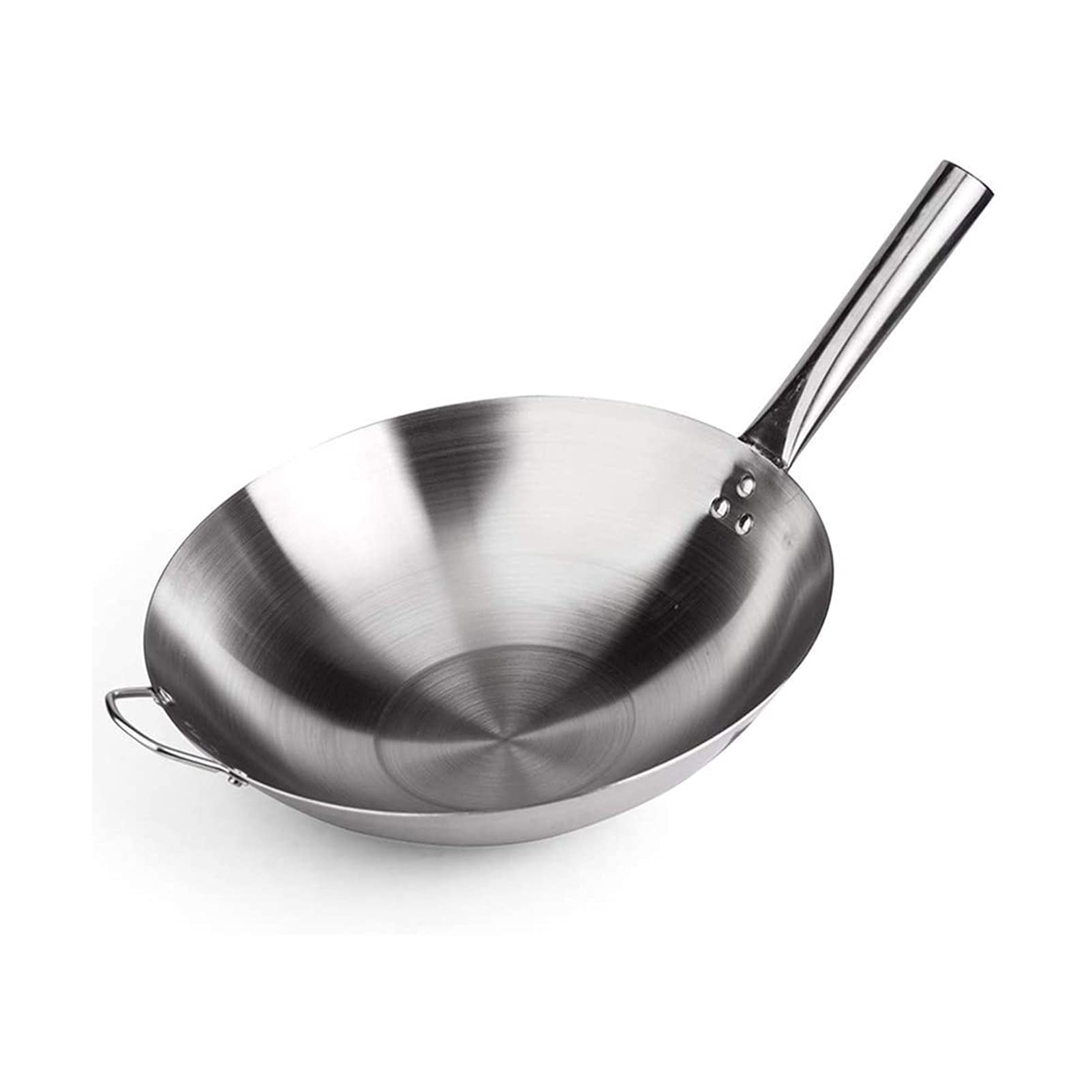 Chinese Iron Wok,Cast Iron Pan,Non-Stick Pan,Carbon Steel Flat Bottom Wok for Induction Cooker,Gas Stove (Size : 36cm/14.1in)