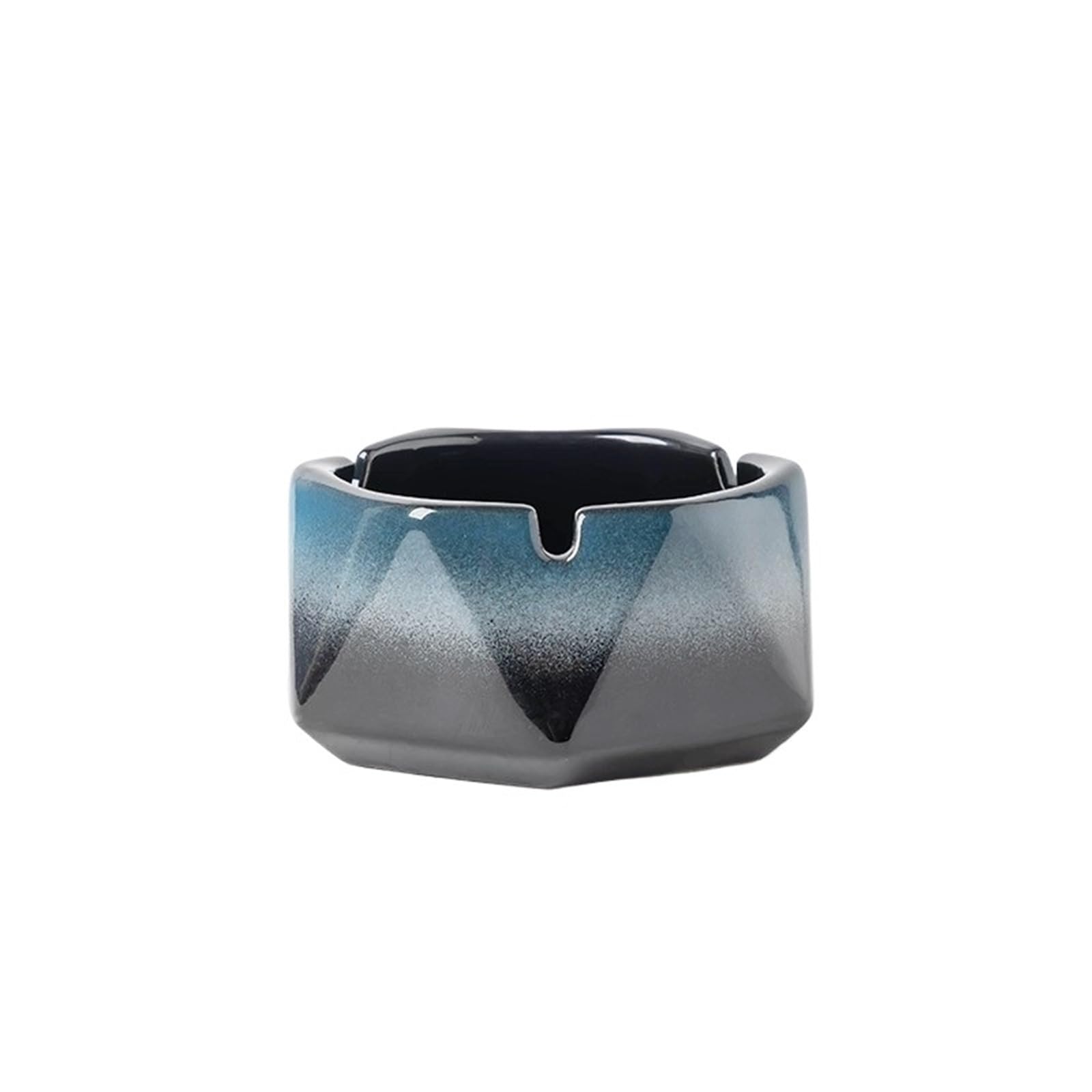 Practical ashtray Ceramic Hexagonal Smooth Ashtray with Slot for Home Use Windproof Suitable for Office Desktop Decoration