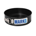 MARKQ Springform Cake Tin with Loose Base – Premium Carbon Steel Round Cake Pan, Quick Release Clip, Non-Stick Coating, Oven Safe up to 230°C, Ideal for Cheesecake, Tart – Black, Pack of 1 (1)